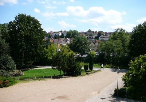 Die gegenwärtige Blickbeziehung vom Kurhaus ohne Mediathek zum Zentralparkplatz Die gegenwärtige Blickbeziehung vom Kurhaus ohne Mediathek zum Zentralparkplatz
