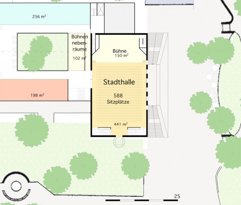 Vorstudie für Kurhaus als Stadthalle Vorstudie für Kurhaus als Stadthalle