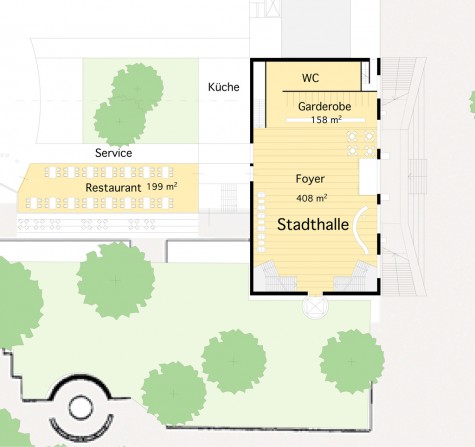 Vorstudie für Foyer der Stadthalle Vorstudie für Foyer der Stadthalle